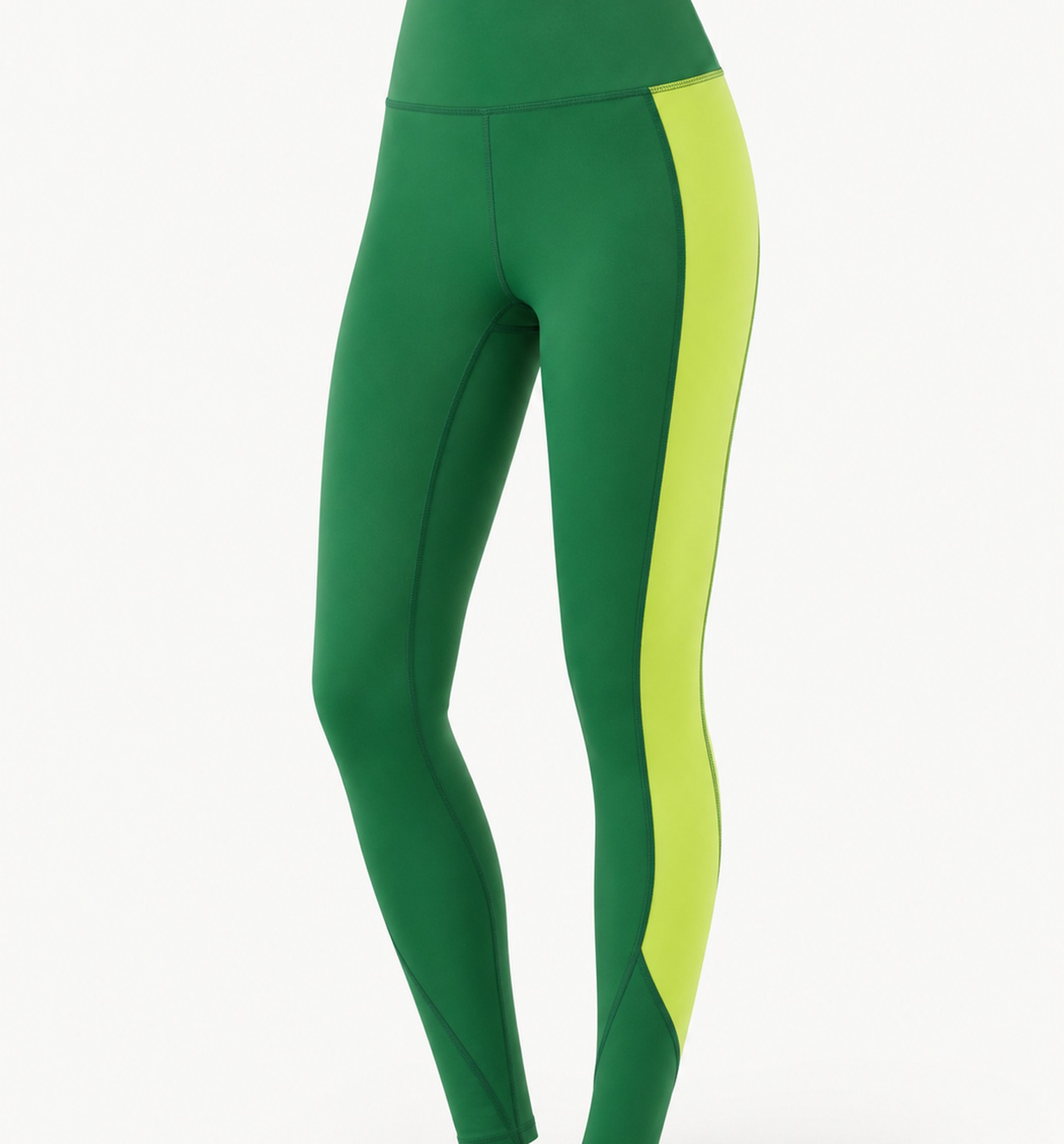 Gym leggings with contrast panels on hanger
